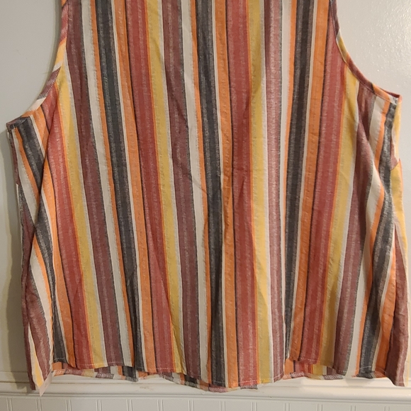 Multicolor Striped Sleeveless Tank Top - Picture 3 of 5